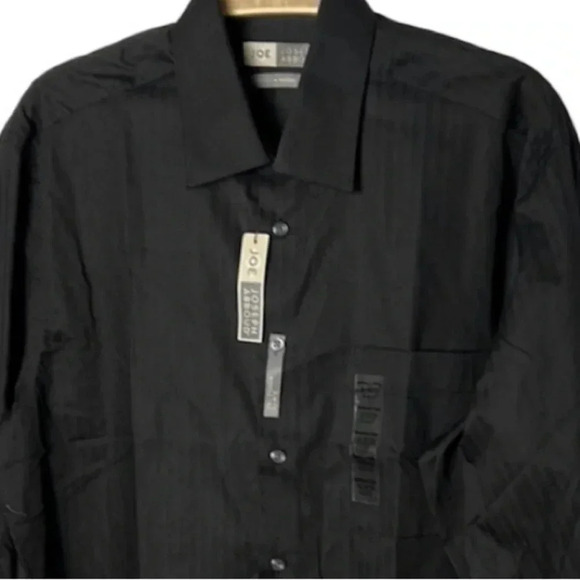 JOSEPH ABBOUD SLIM SOLID BLACK SHIRT WITH FRENCH CUFFS AND CUFFS LINKS - Picture 2 of 9